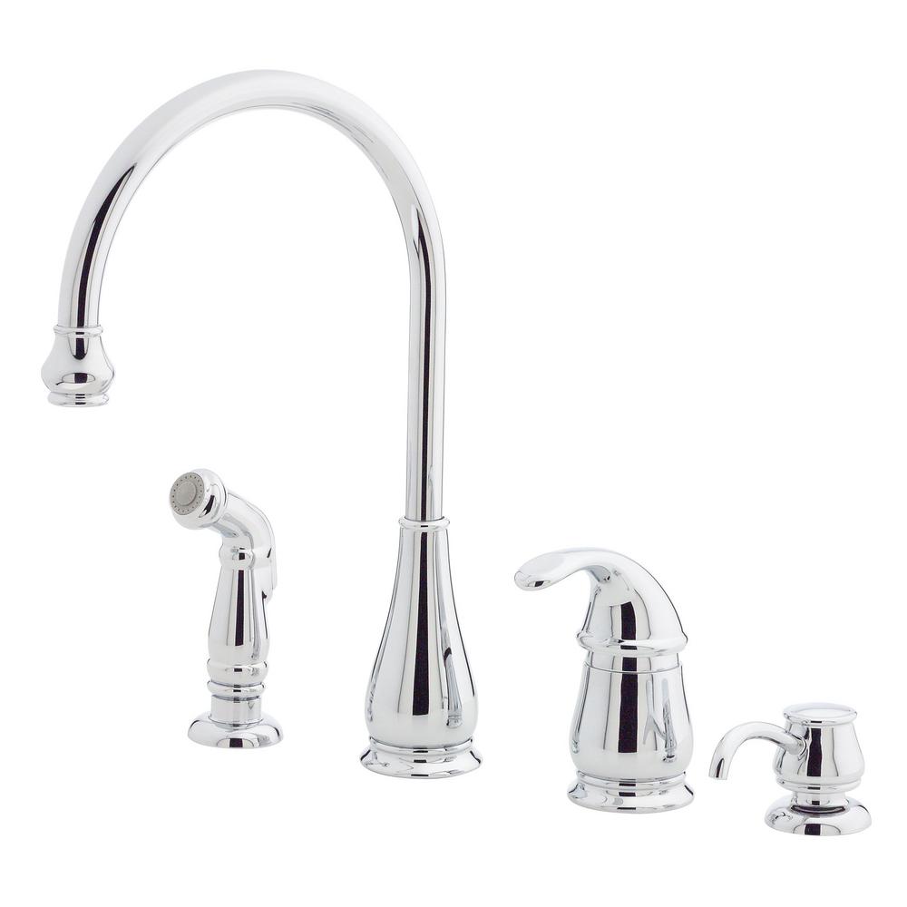 Pfister Treviso Single Handle Side Sprayer Kitchen Faucet And Soap