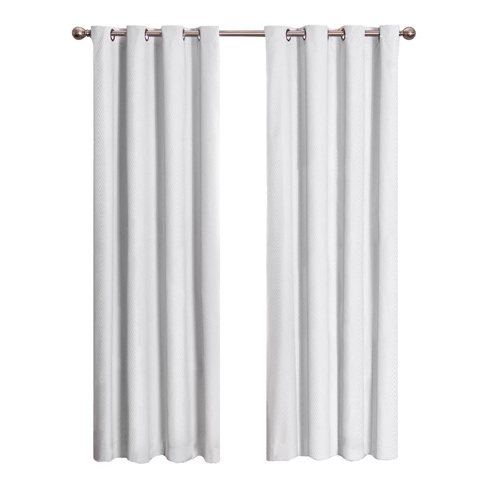 Eclipse Cassidy Blackout White Polyester Grommet Curtain Panel, 84 in