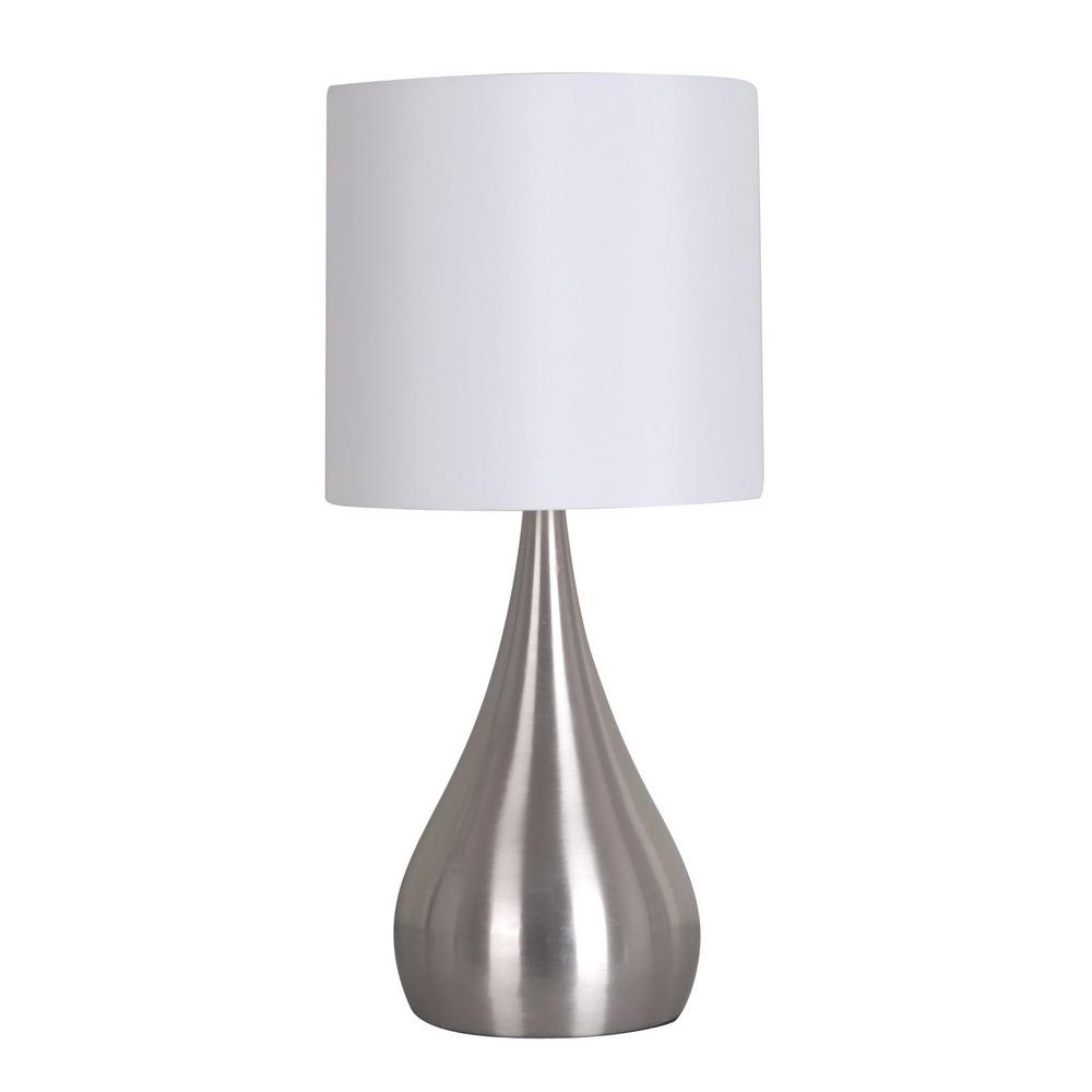 Catalina Lighting 18 in. Silver Teardrop Accent Lamp with ...