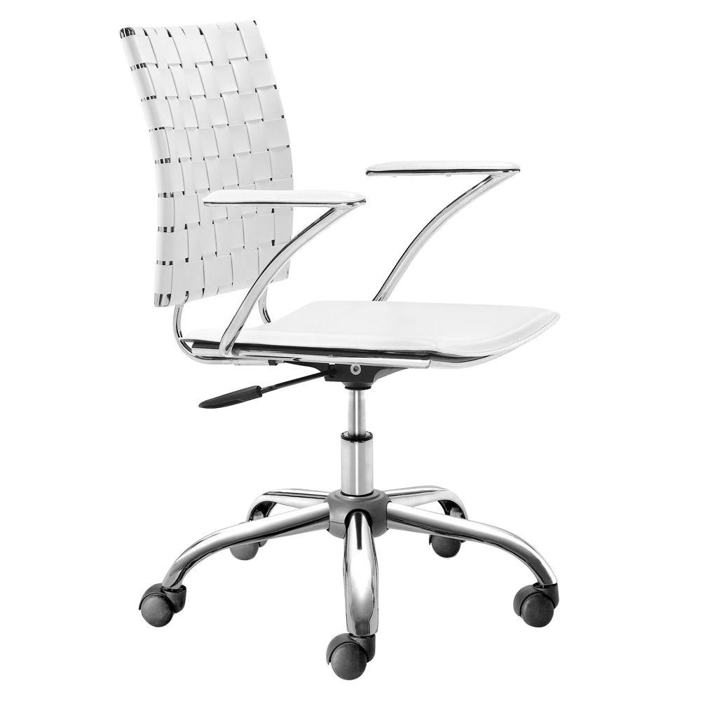 ZUO Criss Cross White Office Chair205031 The Home Depot