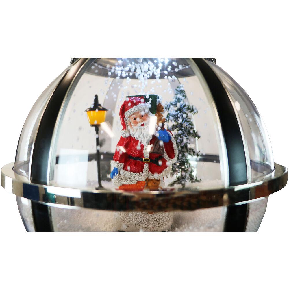 Fraser Hill Farm 69 In Christmas Snow Globe Lamp Post In Black