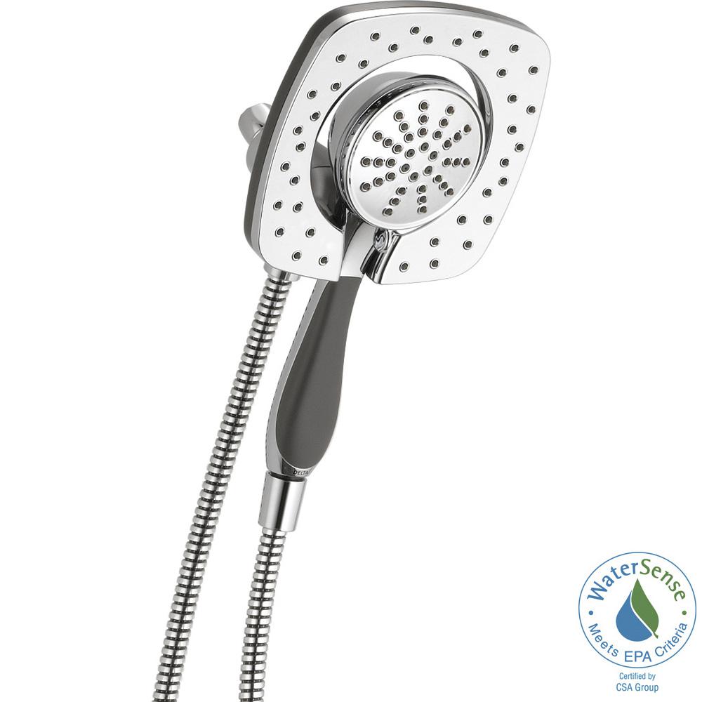 Delta In2ition 5 Spray Hand Shower And Head Combo Kit In Delta In2ition 5 Spray Hand Shower And Head Combo Kit In Chrome
