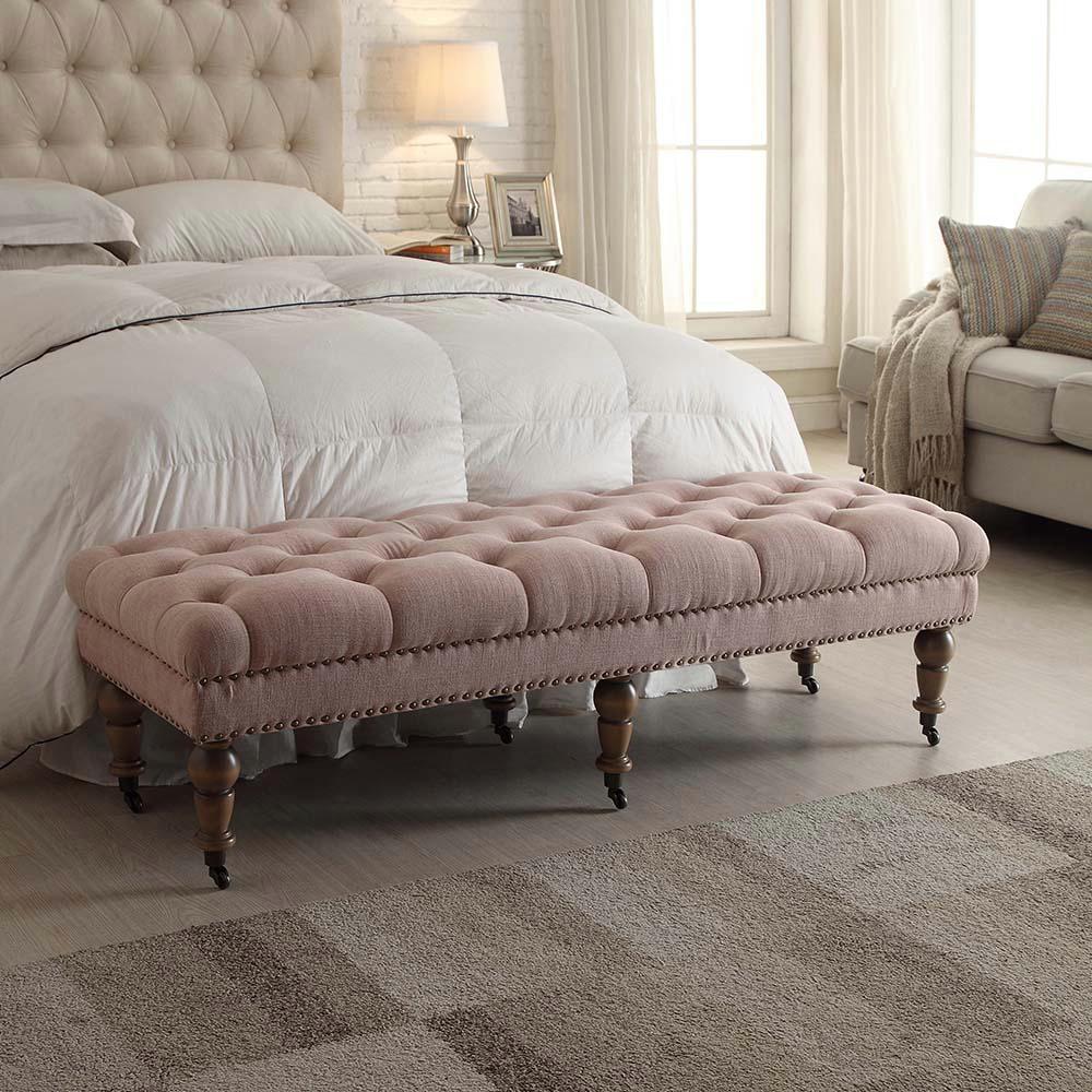 Pink Bedroom Benches Bedroom Furniture The Home Depot