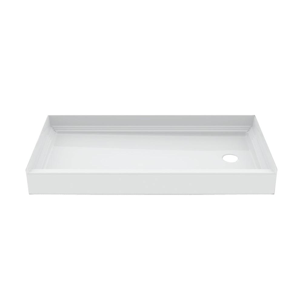 Aquatic A2 60 in. x 30 in. Single Threshold Right Drain Shower Pan in