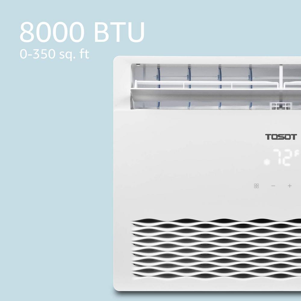TOSOT 8,000 BTU Window Air Conditioner Window Mounting AC Unit Fast Cooling for Spaces up to 350 sq Tranquility Series and Temperature-Sensing Remote Modern Design ft Energy Star