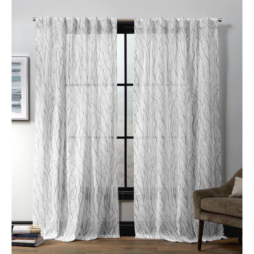 Exclusive Home Curtains Oakdale Ht Silver Sheer Hidden Tab Top