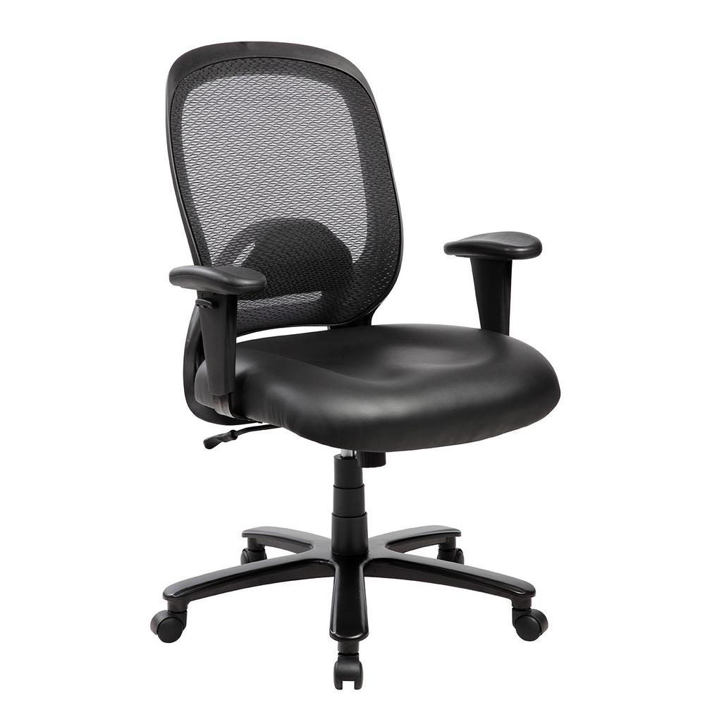 techni mobili black comfortable big and tall height adjustable office  computer chairrta5006bk  the home depot