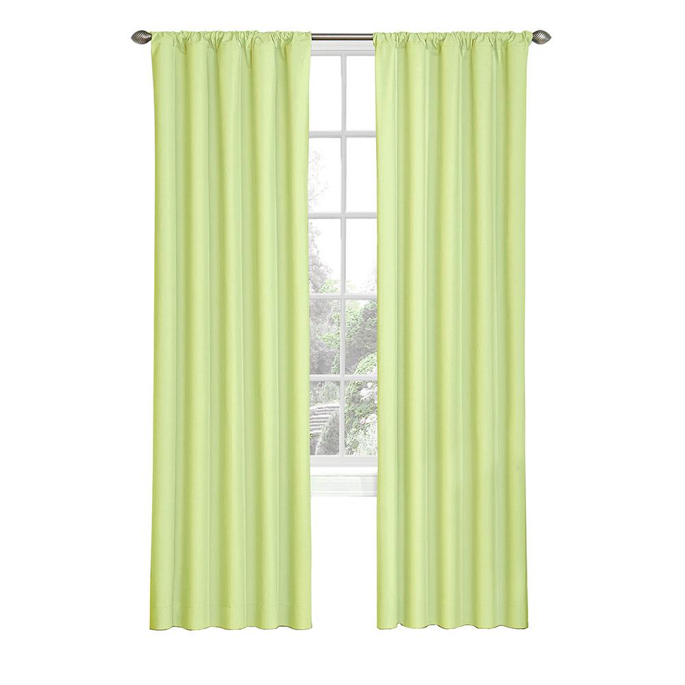 Eclipse Kids Microfiber Blackout Window Curtain Panel In Green
