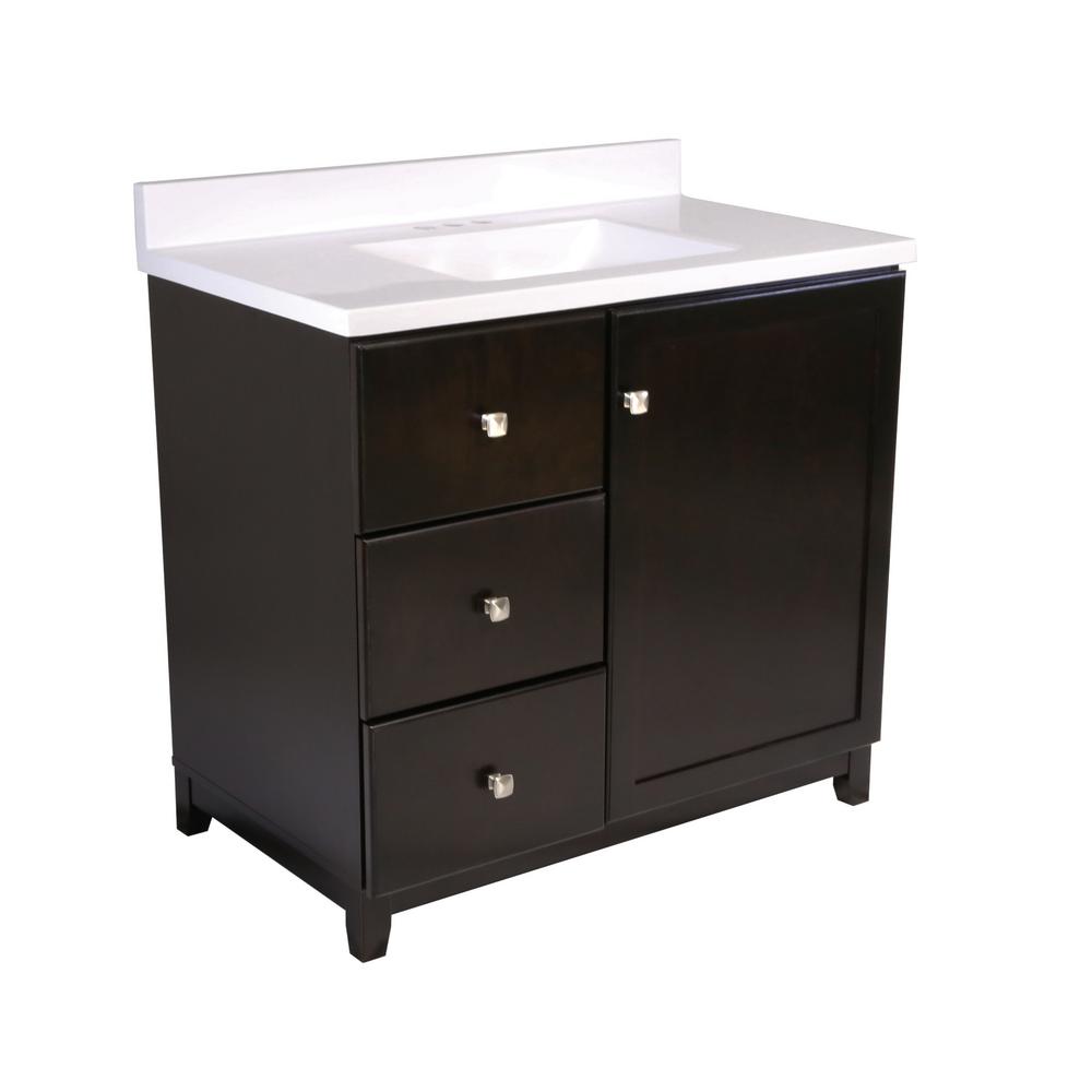Design House 31 in. Euro Style Vanity in White with Cultured Marble
