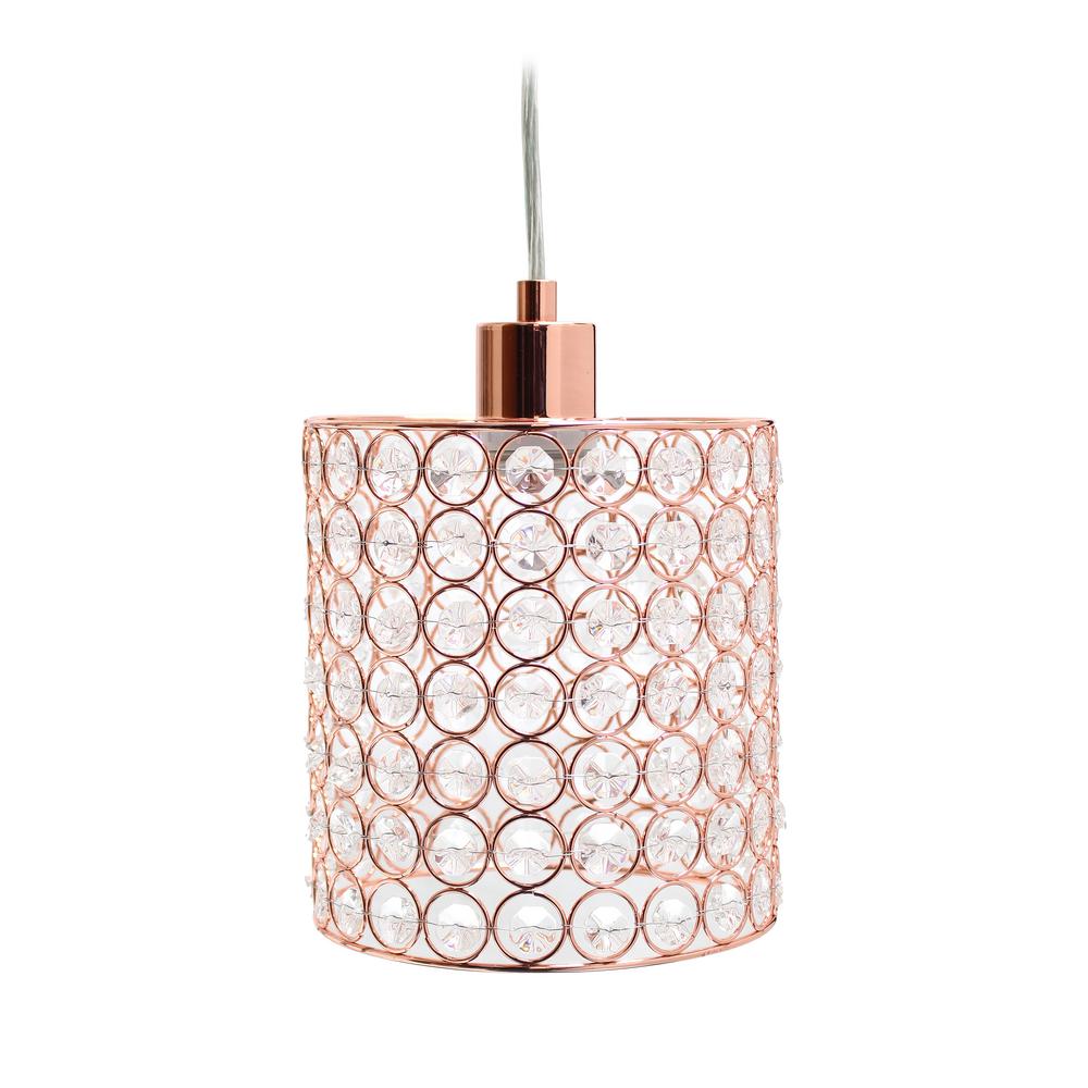 Elegant Designs Elipse 1 Light Rose Gold Cylinder Pendant-PT1001-RGD ...