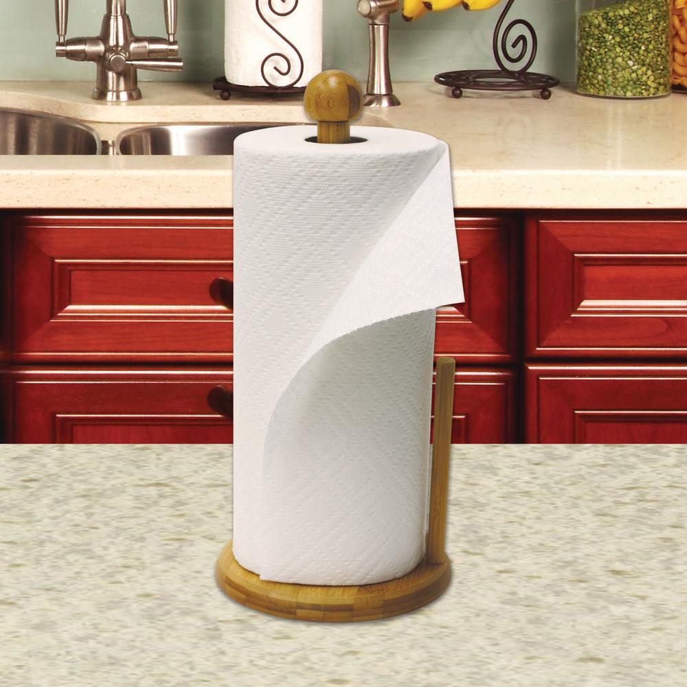 Paper Towel Holder made of Bamboo classic Farmhouse,Rustic