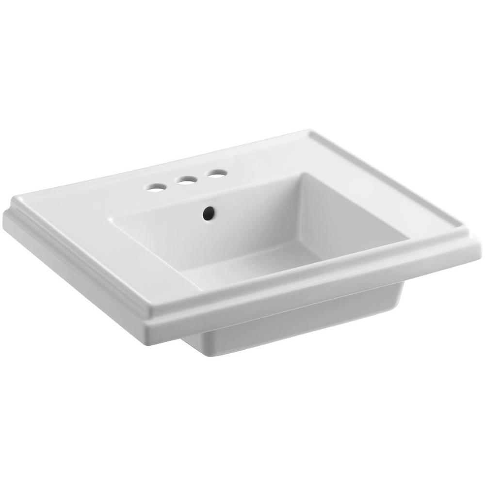 Kohler Portrait 7 1 4 In Vitreous China Pedestal Sink Basin Fireclay Pedestal Sink Basin In White With Overflow