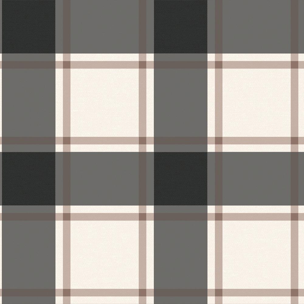Tempaper Plaid Black and Ivory Self-Adhesive, Removable Wallpaper PL560 ...