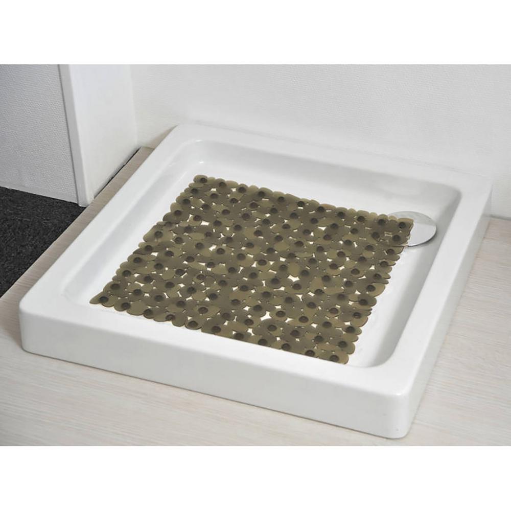 Gray 19 In W X 20 In L Bath Mat Non Skid Square Bath Shower Mat