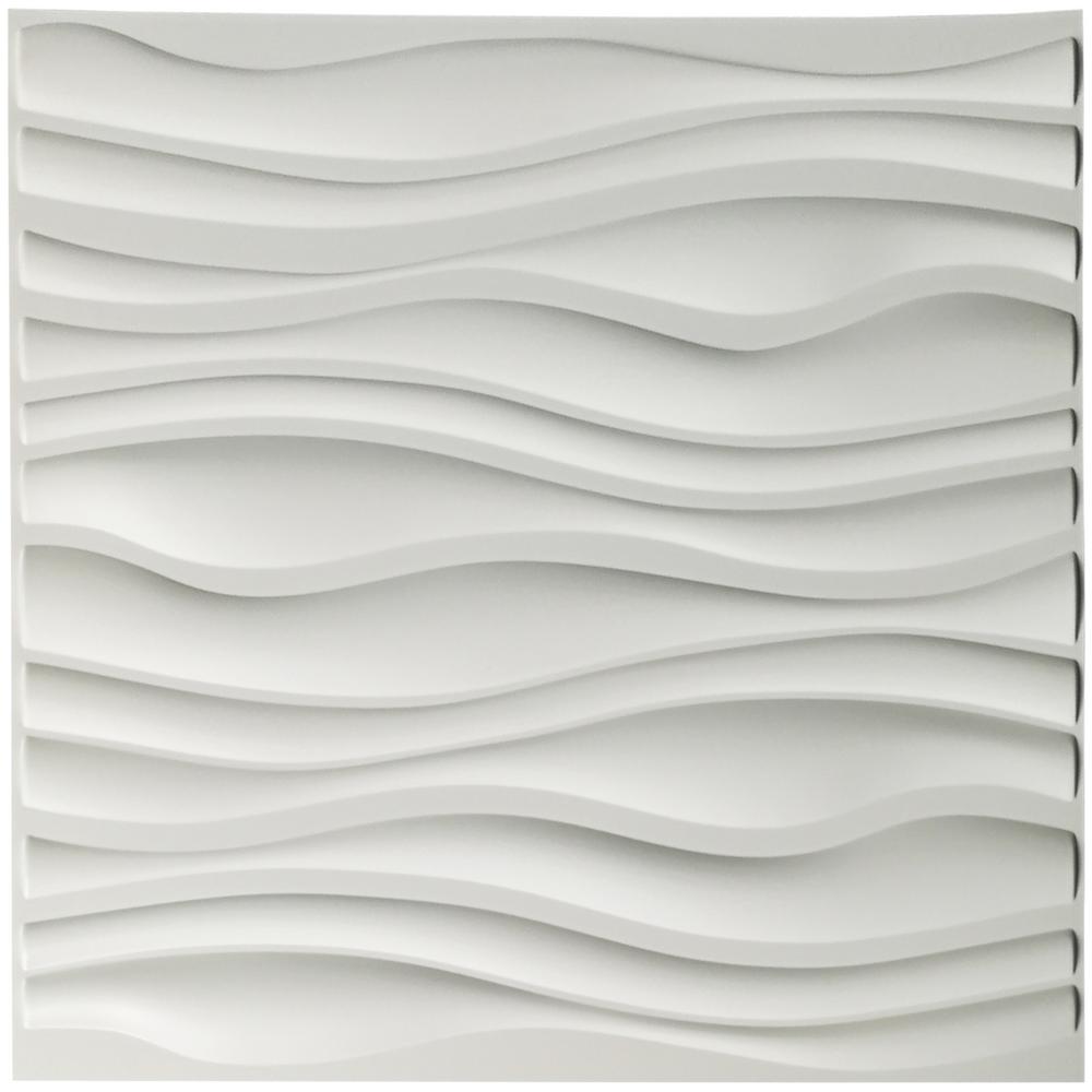 Art3d 19 7 In X 19 7 In Decorative Pvc 3d Wall Panels Wavy Wall Design 12 Pack A10037 The Home Depot