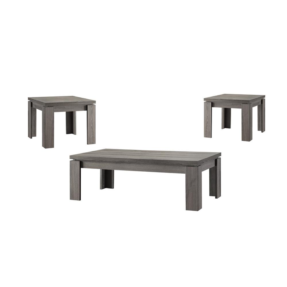 Coaster Home Furnishings 3Piece 48 in. Weathered Gray Large Rectangle