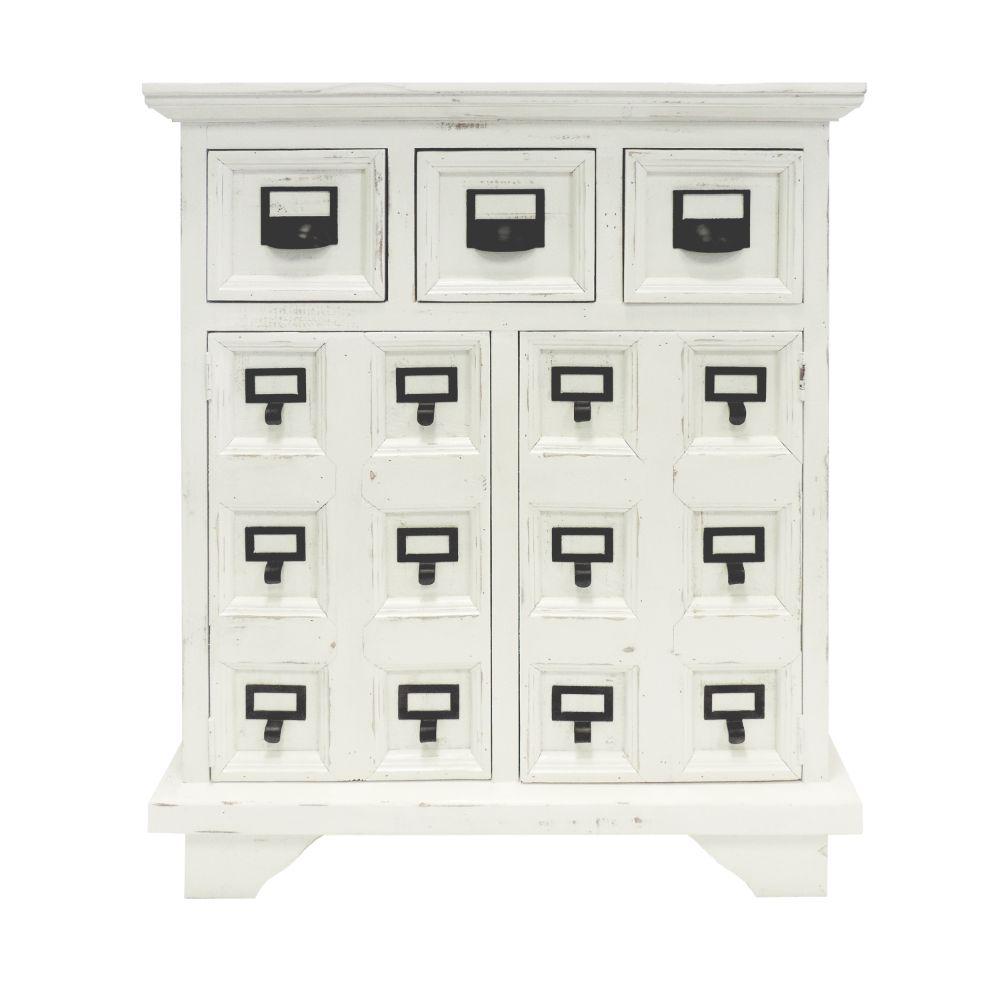 The Urban Port Cottage Style Antique White And Black 3 Drawer