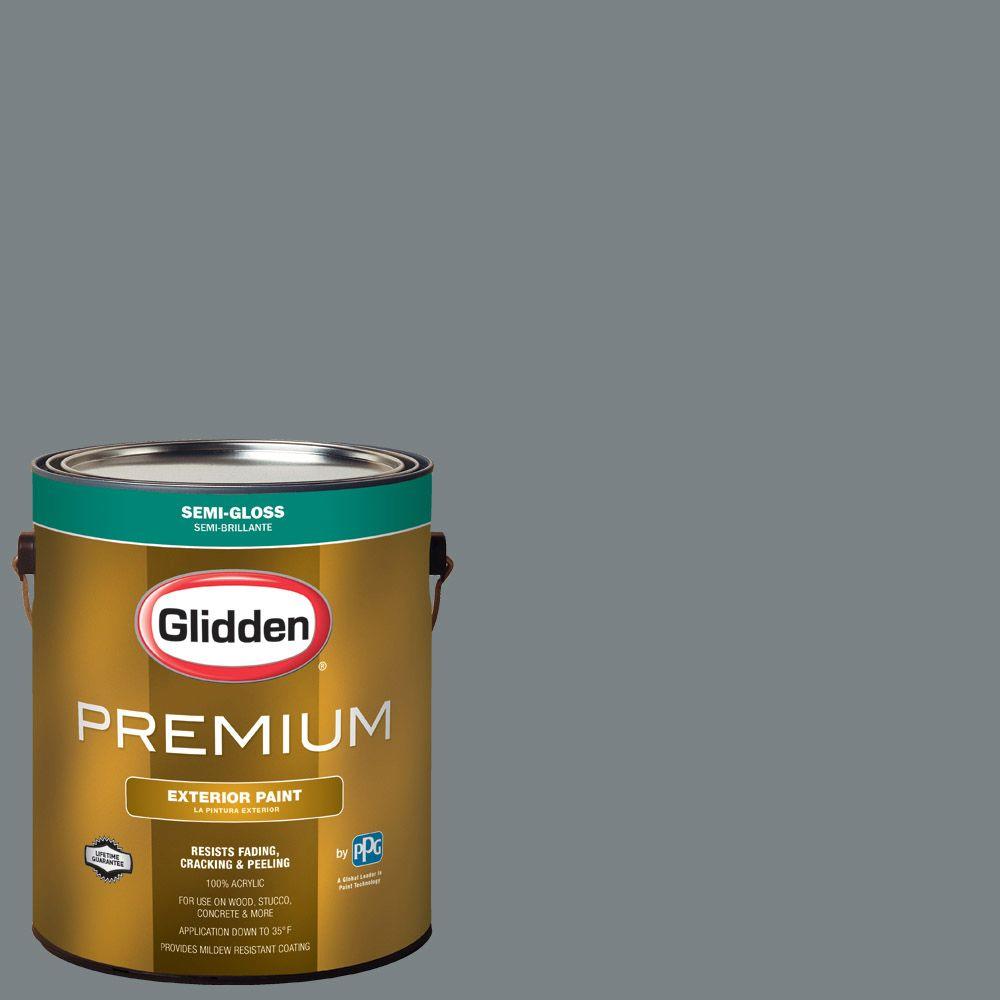 Glidden Premium 1 Gal Hdgcn38d Flagstone Grey Semi Gloss Latex Exterior Paint