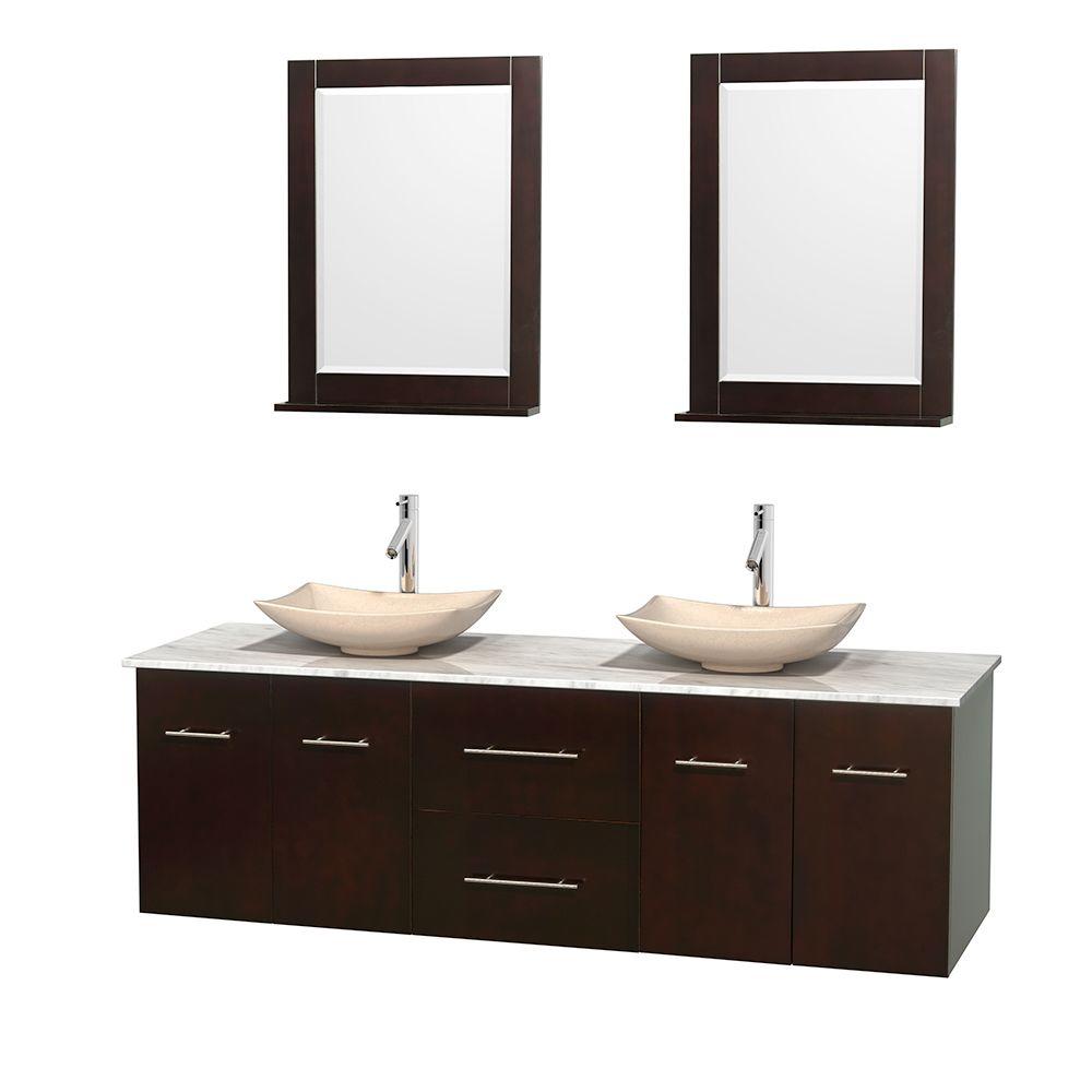 Wyndham Collection Centra 72 In Double Vanity Espresso With Wyndham Collection Centra 72 In Double Vanity Espresso With Marble Top Carrara
