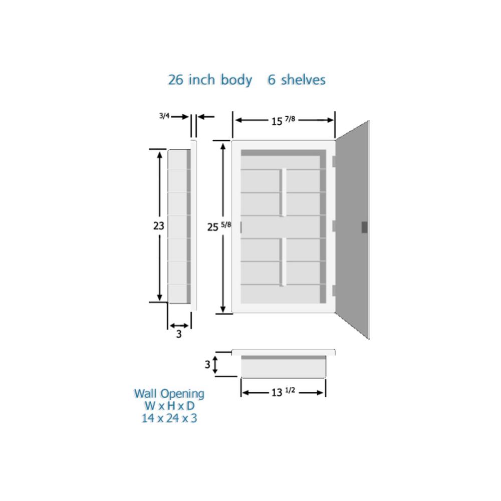 Zaca Spacecab Nunki 16 In X 26 In X 3 1 2 In Frameless Recessed