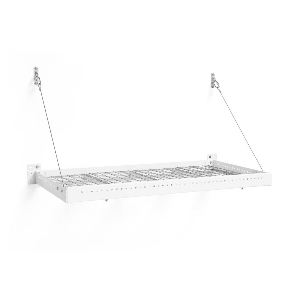 Newage Products Pro Series 2 Ft X 4 Ft Wall Mounted Steel Shelf In White Set Of 6 40419 The Home Depot
