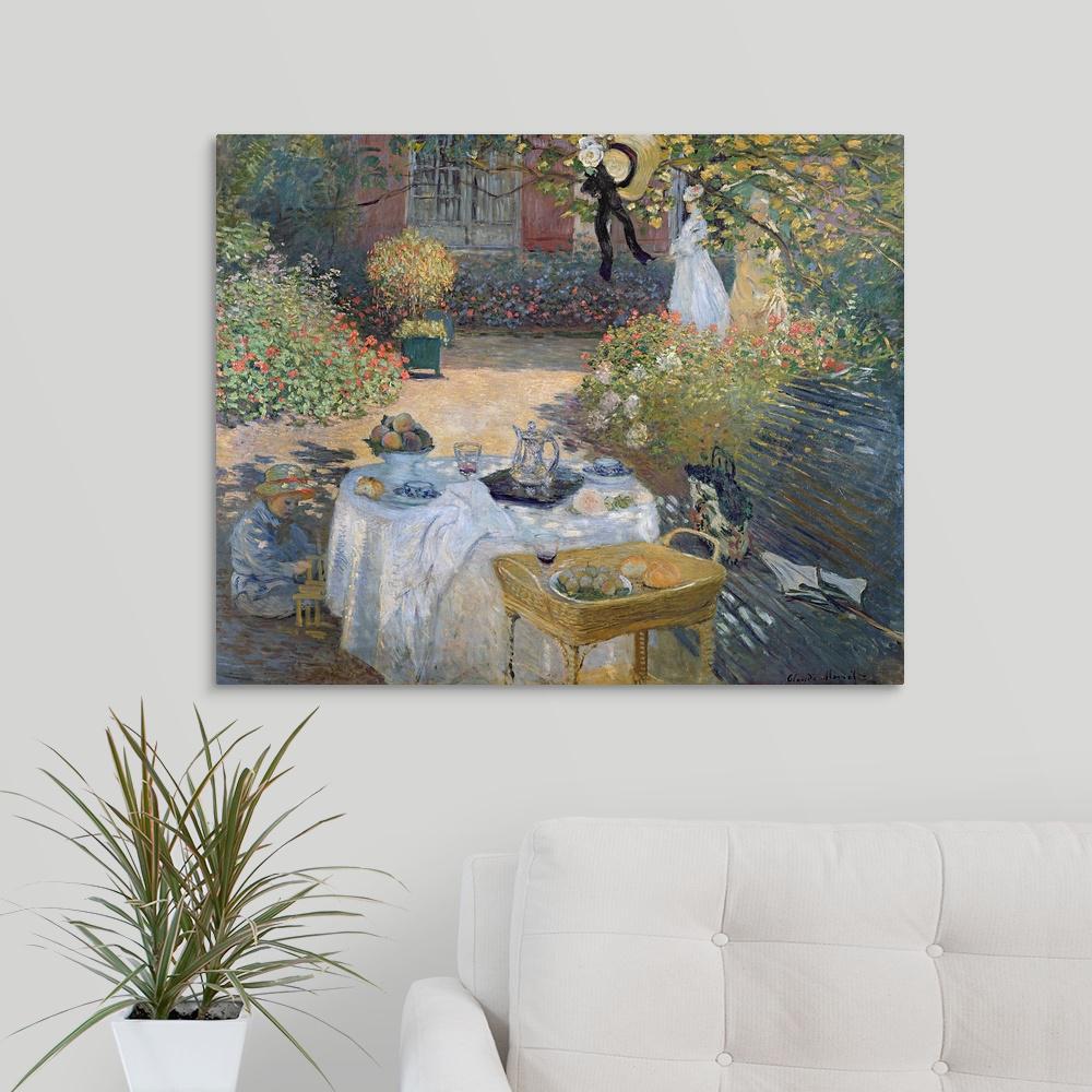 Greatbigcanvas The Luncheon Monets Garden At Argenteuil C 1873 - Claude Monet Painting In His Garden At Argenteuil 1873 Greatbigcanvas The Luncheon Monets Garden At Argenteuil C 1873 - Claude Monet Painting In His Garden At Argenteuil 1873