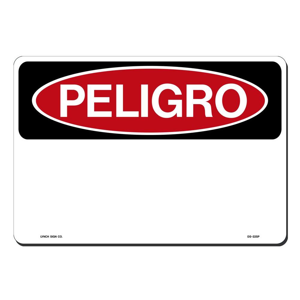 Lynch Sign 14 in. x 10 in. Danger Peligro with Blank Sign Printed on ...