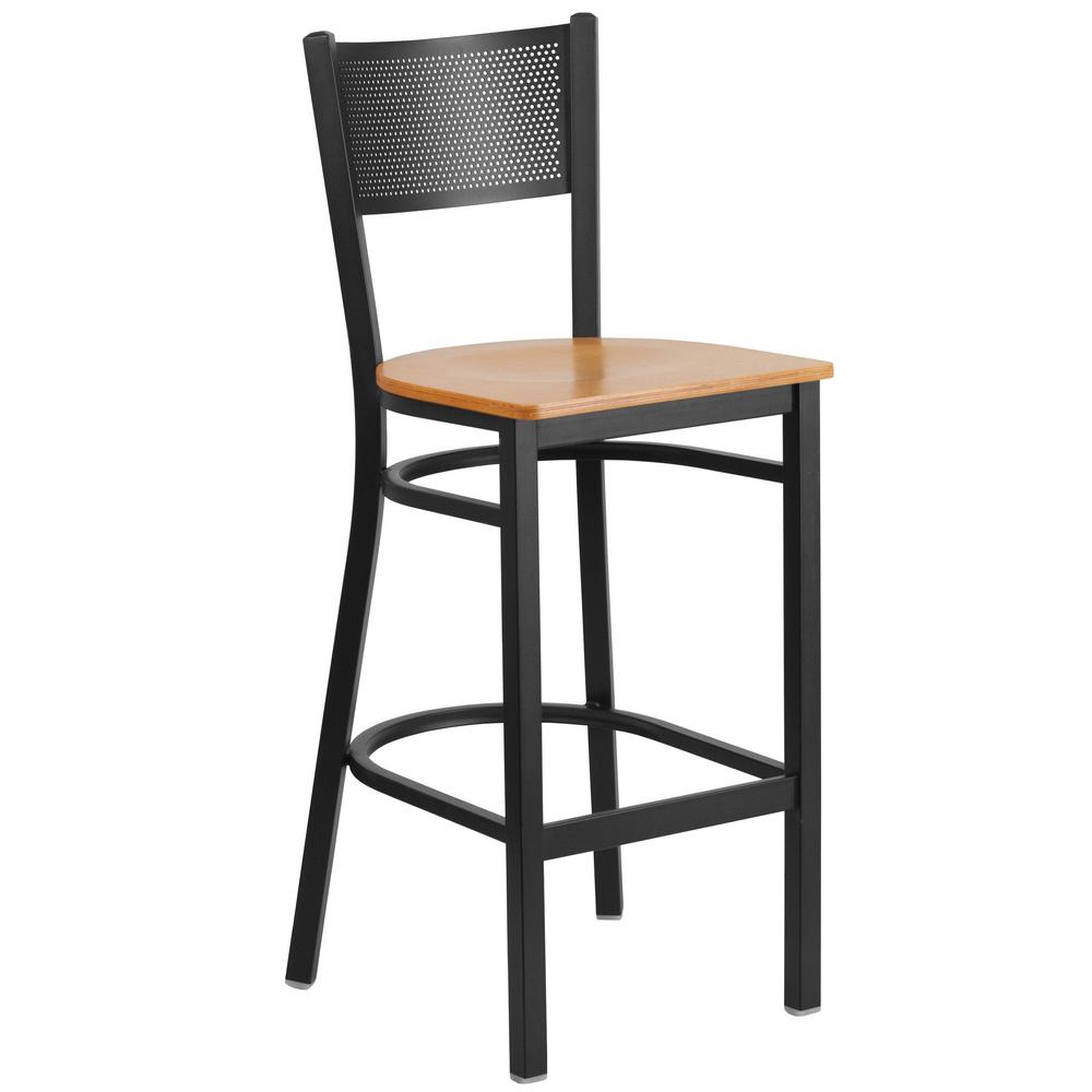 Carnegy Avenue 42 25 In Natural Wood Seat Black Metal Frame Bar Natural Wood Seat Black Metal Frame Bar Stool