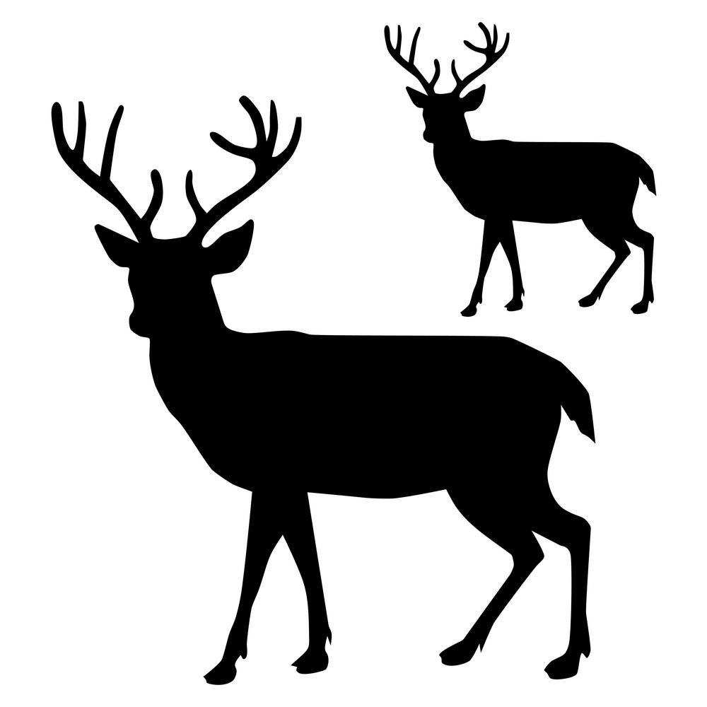 Buck Silhouette Stencil - 5 inside of. and 10 inside of. picture relating to Free Printable Deer Stencils named Buck Silhouette Stencil - 5 within. and 10 within.