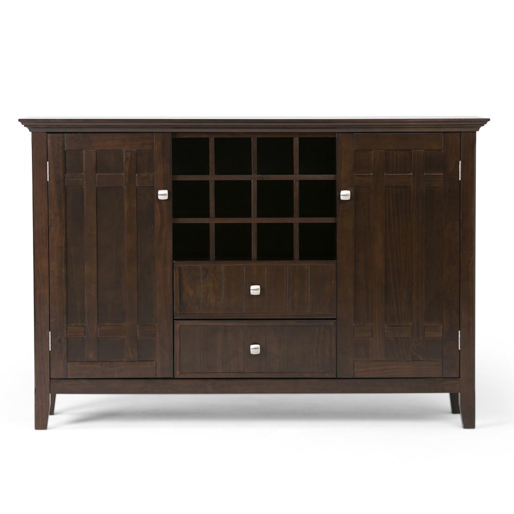 Simpli Home Bedford Solid Wood 54 In Wide Rustic Sideboard Buffet