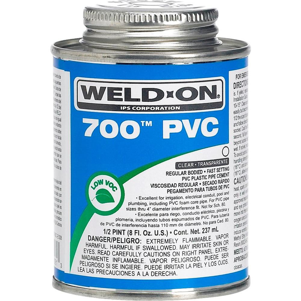 WeldOn PVC 700 8 oz. Low VOC Cement Clear10081 The Home Depot