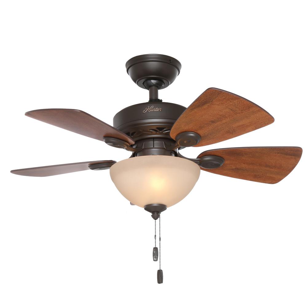 Hunter 34 New Bronze Ceiling Fan With Cabin Home Walnut