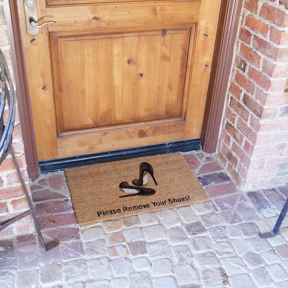 Rubber Cal Welcome And Please Remove Your Shoes 18 In X 30 In