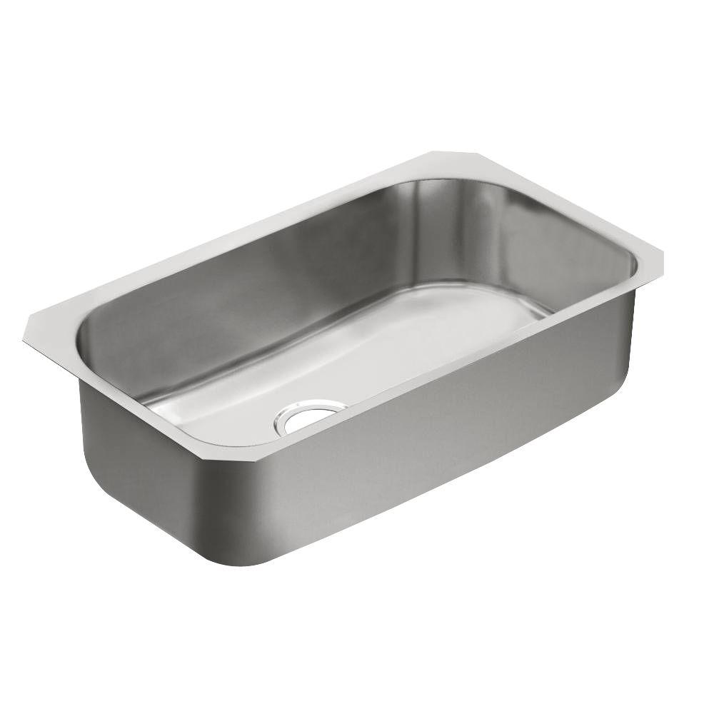 MOEN 1800 Series Undermount Stainless Steel 31 in. Single Basin Kitchen Sink