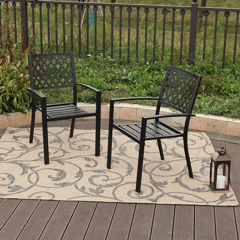 Nuu Garden Stacking Wrought Iron Outdoor Patio Dining ...