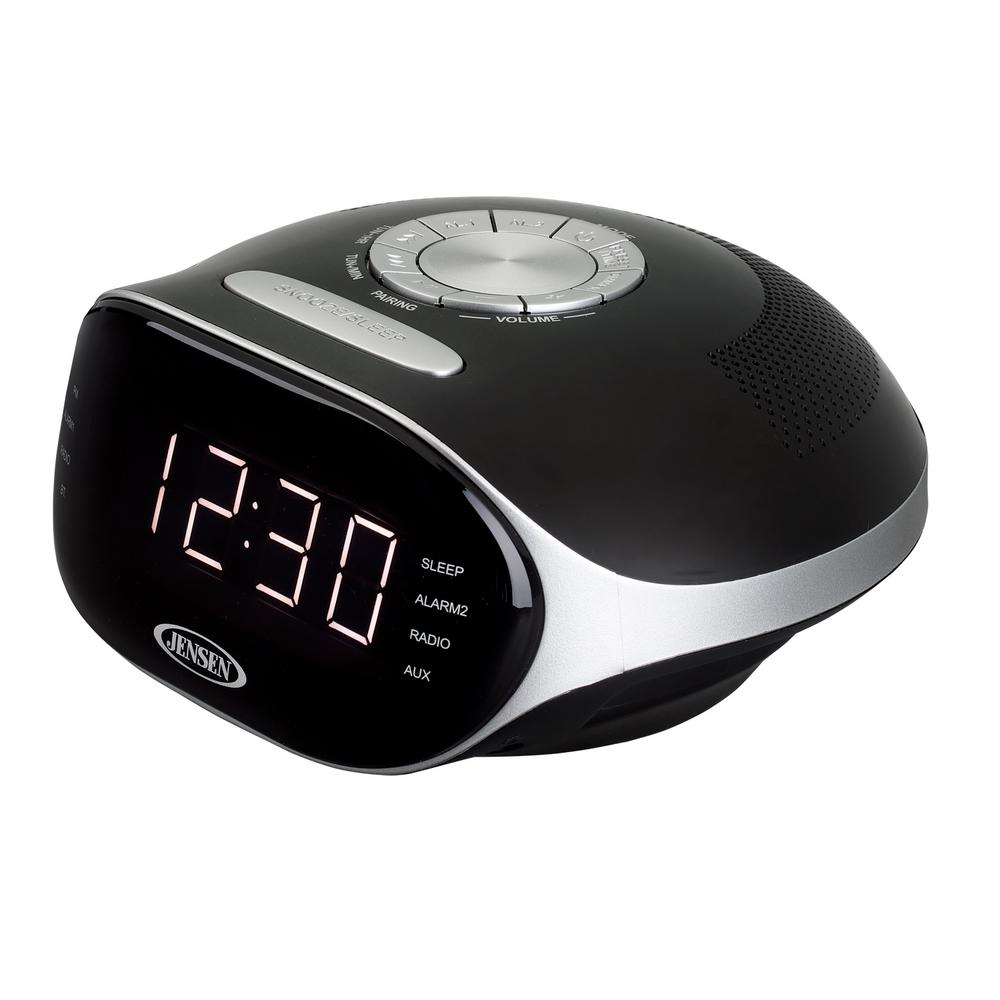 Jensen Black With Silver Accents Digital Bluetooth Am Fm Dual