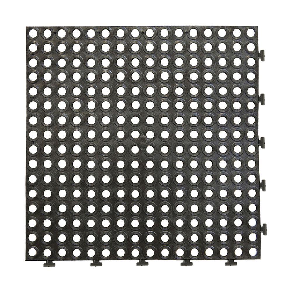 TrafficMASTER Extreme 18 in. x 18 in. Black Commercial Rubber Drainage