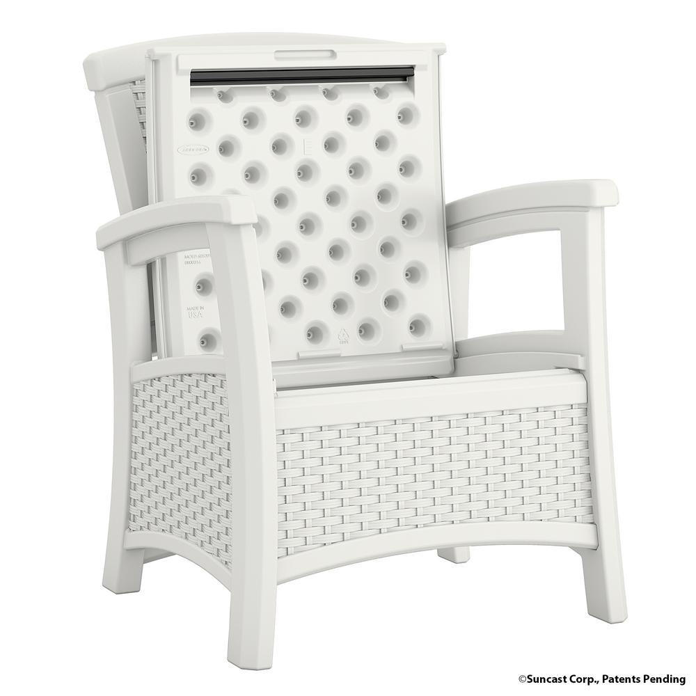 Suncast Elements Club Chair With Storage Lightweight Resin All Suncast Elements Club Chair With
