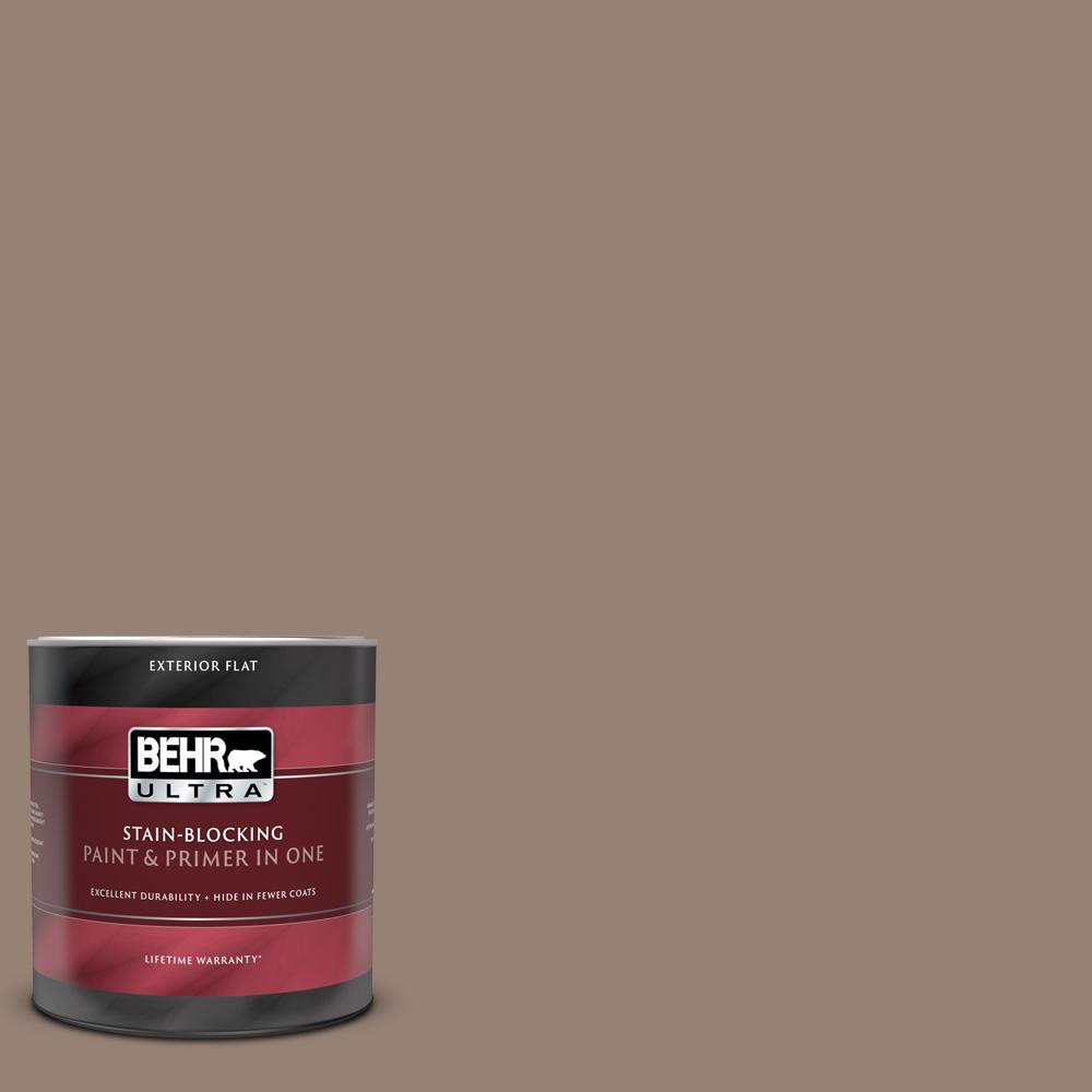 BEHR ULTRA 1 qt. N2305 Dry Brown Flat Exterior Paint and Primer in