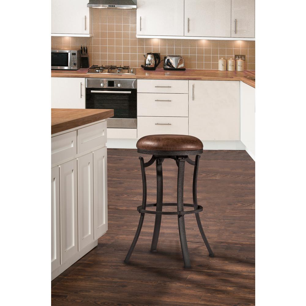 Hillsdale Furniture Kelford Swivel Backless Bar Stool, Multiple Finishes