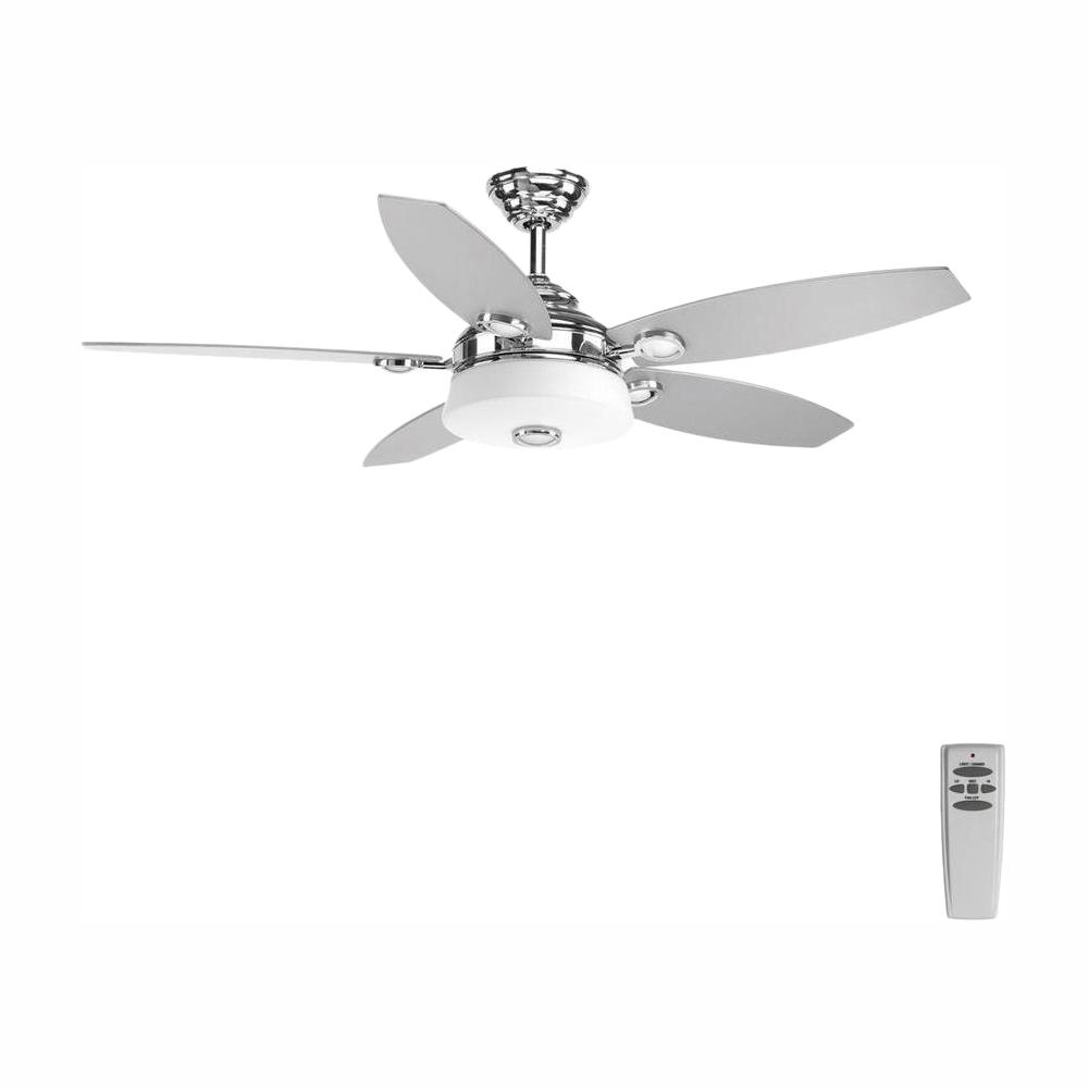 Graceful Collection 54 In Led Indoor Polished Chrome Modern Ceiling Fan With Light Kit And Remote