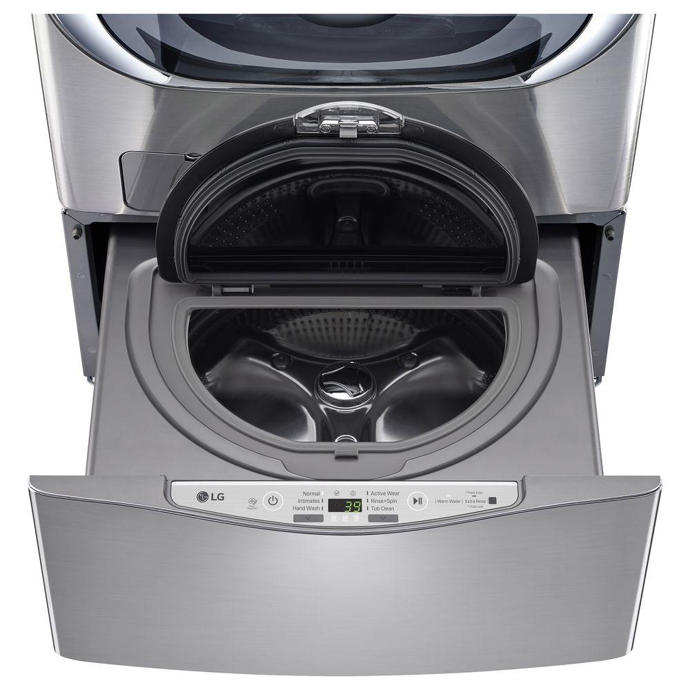 LG Electronics 29 in. 1.0 cu. ft. SideKick Pedestal Washer with TWINWash System Compatibility in Graphite Steel