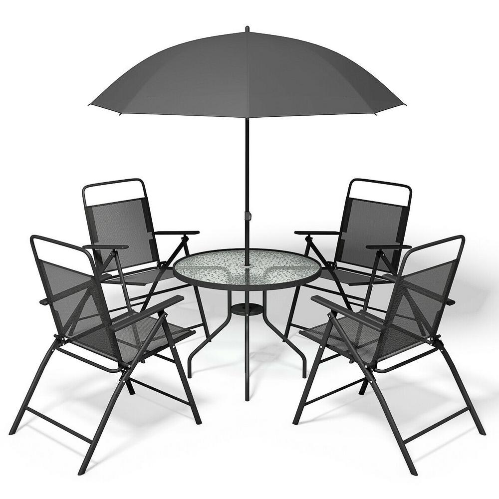 Costway 6 Piece Steel Garden Patio Conversation Set Furniture with 