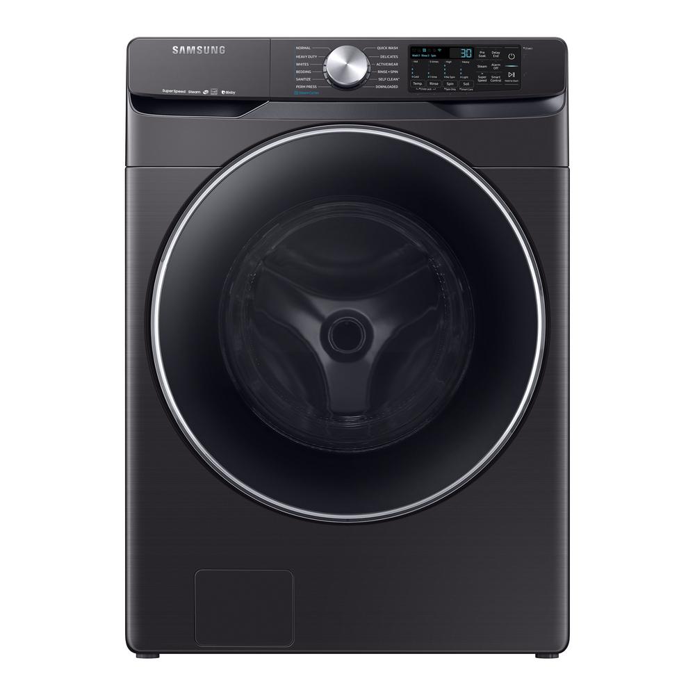 Samsung 4.5 cu. ft. High-Efficiency Fingerprint Resistant Black Stainless Front Load Washing Machine with Steam and Super Speed, Fingerprint Resistant was $1099.0 now $698.0 (36.0% off)