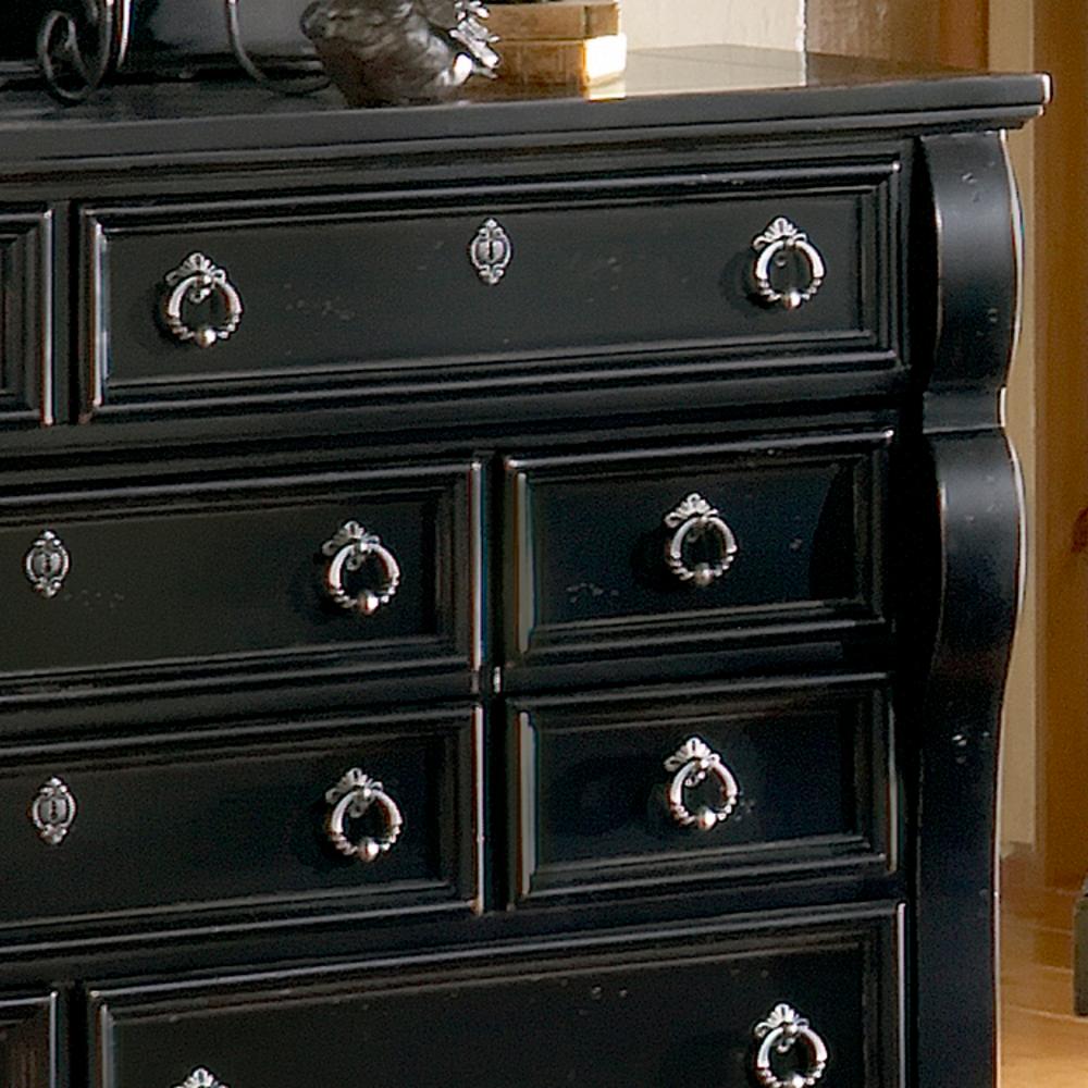 American Woodcrafters Heirloom 10 Drawer Distressed Black Dresser