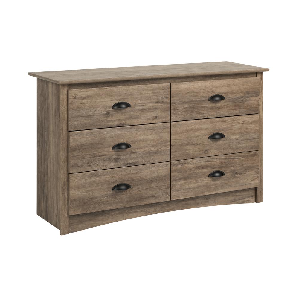 Atlantic Furniture 54 In 6 Drawer Grey Dresser Ac686129 The Home Depot