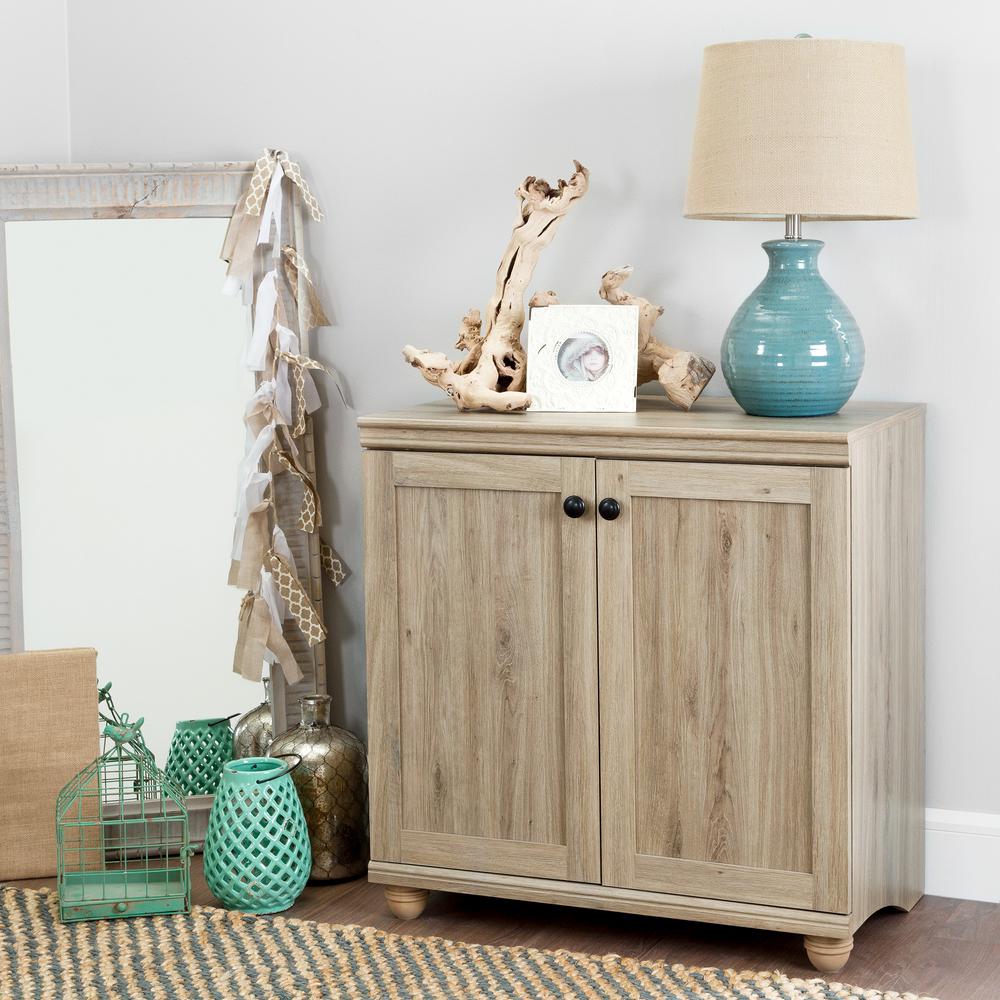 South Shore Hopedale Rustic Oak 2 Door Storage Cabinet 10318 The