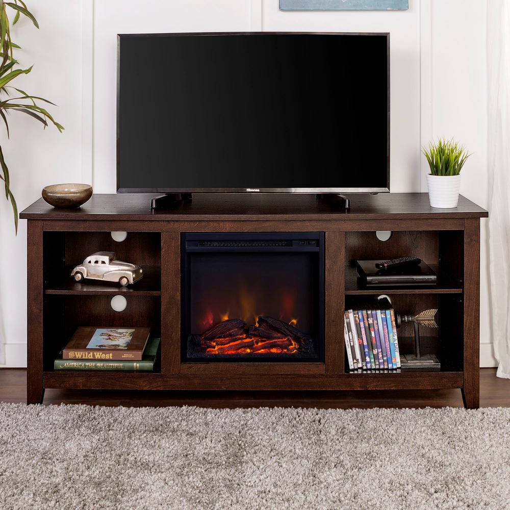 Walker Edison Furniture Company 58 In, 72 Inch Tv Stand With Electric Fireplace