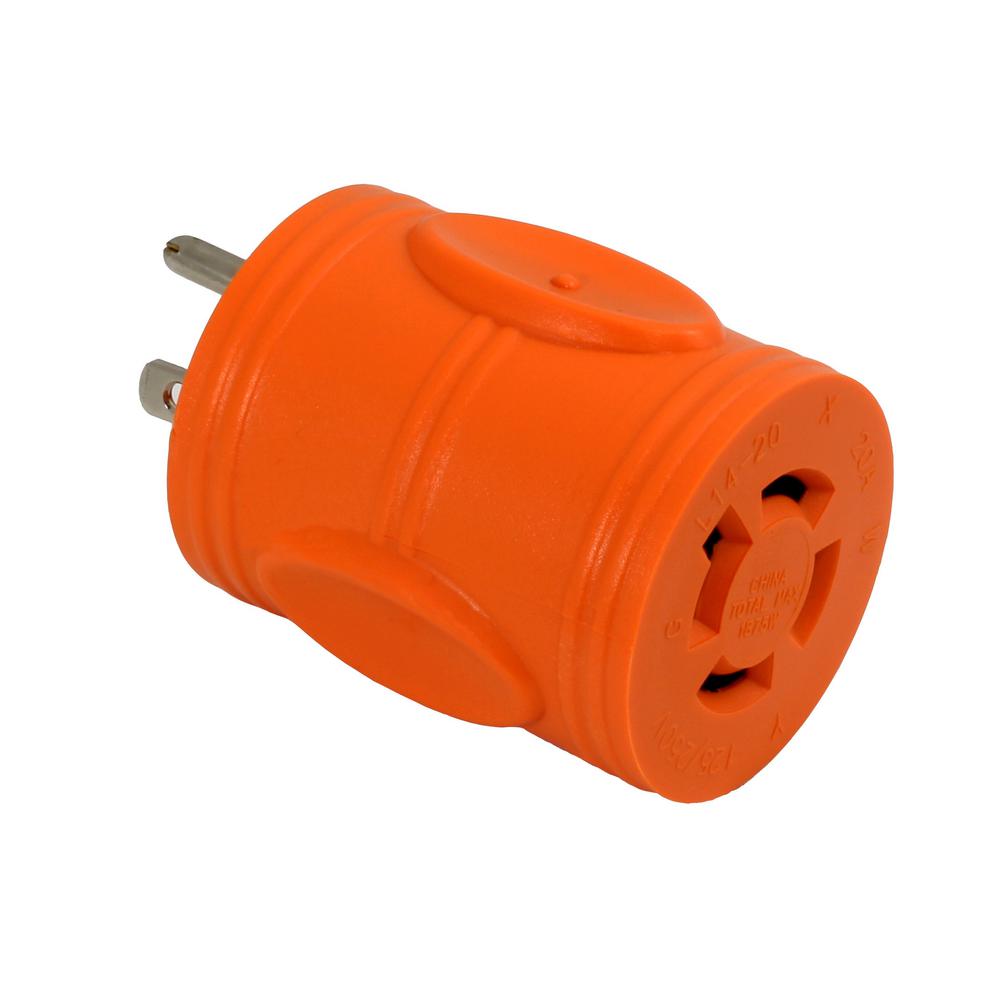 AC WORKS Locking Adapter Household Plug 15 Amp NEMA 515P to 4Prong 30