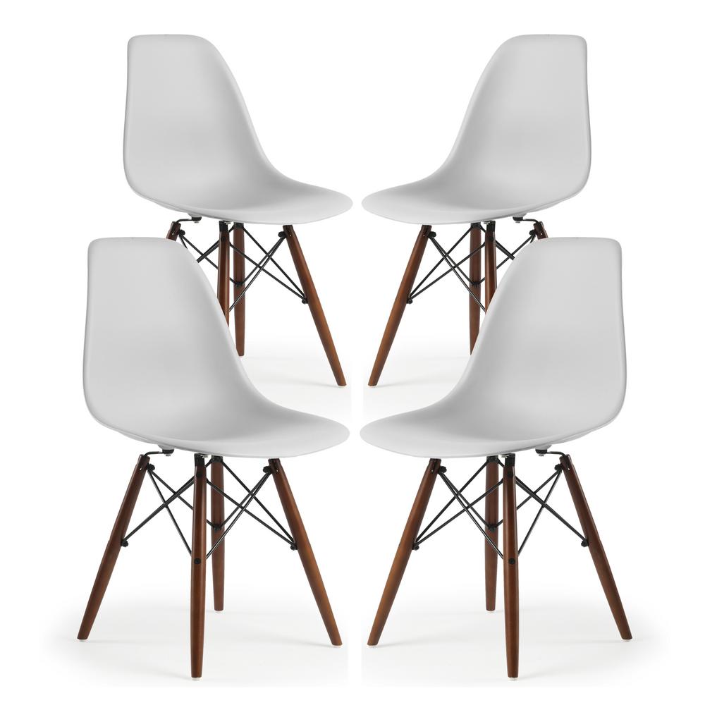 Poly And Bark Vortex Side Chair Walnut Legs In Harbor Grey Set Of 4 Poly And Bark Vortex Side Chair Walnut Legs In Harbor Grey Set Of 4